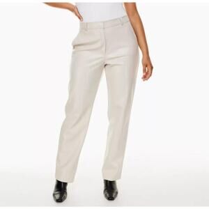 Aritzia Babaton Women's Vegan Leather Creamy taupe Pants Size 10